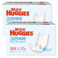 하기스 하기스 크린베베 일자형 기저귀 중형70p X2, 중형, 140개