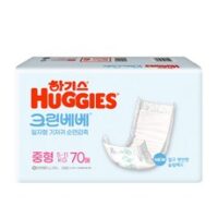 하기스 크린베베 3단계 중형 순면감촉 70매 일자형, 70개입