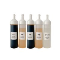 살림공간 소스통 화이트 + 라벨 18종, 500ml, 5개