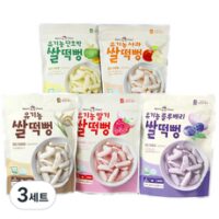 맛있는풍경 유기농 쌀떡뻥 딸기 25g + 사과 25g + 블루베리 25g + 단호박 25g + 플레인 25g, 3세트