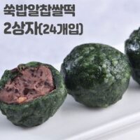 미동미서 밥알 쑥찹쌀떡 1+1 2상자(24개입) 배송당일제조 발송 통팥앙금과 호두 국내산 찹쌀 제주한라산 쑥100%, 크라프트박스