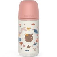 스와비넥스 유아용 안심 유리젖병, 포레스트 핑크, 240ml, 1개