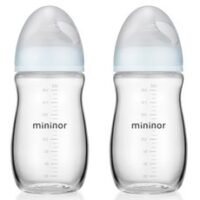 미니노어 스마트 유리 젖병 트윈팩, 투명, 240ml, 2개