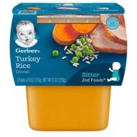 Gerber 2nd Foods Turkey + Rice 거버 2단계 이유식 터키 라이스 4oz(113g) 2개입 8팩