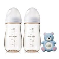 미니노어 PPSU 240ml 젖병(2개)+젖꼭지2단계(2개)+탕온도계 / 신생아 출산선물세트, 미니노어 출산세트