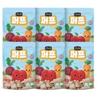 거버푸룬 HOT 7가지 선정, 아넬라 유기농인증 퍼프, 혼합맛(사과/비트/당근), 20g, 6개