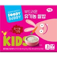 푸디버디 부드러운 유기농 쌀밥 3p, 부드러운 식감, 140g, 3개