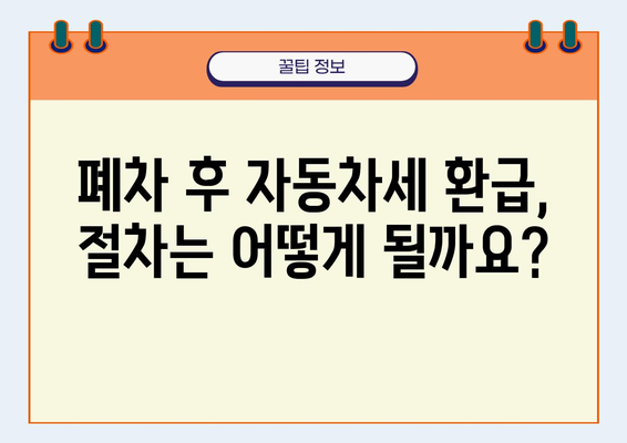 자동차 폐차 후 자동차세 환급받는 방법| 절차부터 서류까지 완벽 가이드 | 자동차 폐차, 자동차세 환급, 환급 신청