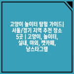 고양이 놀이터 탐험 가이드| 서울/경기 지역 추천 장소 5곳 | 고양이, 놀이터, 실내, 야외, 캣카페, 냥스타그램