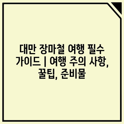 대만 장마철 여행 필수 가이드 | 여행 주의 사항, 꿀팁, 준비물