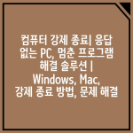 컴퓨터 강제 종료| 응답 없는 PC, 멈춘 프로그램 해결 솔루션 | Windows, Mac, 강제 종료 방법, 문제 해결